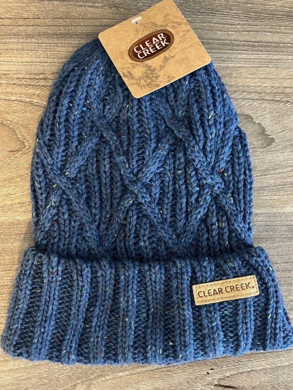 Clear Creek Women’s Winter Knit Beanie Cap Gray Blue One Size NWT